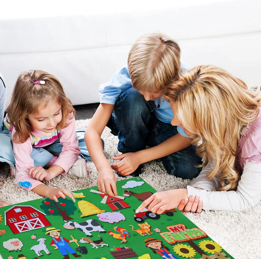 Felt Story Board Set Toy – Farm Animals Interactive Play Mat