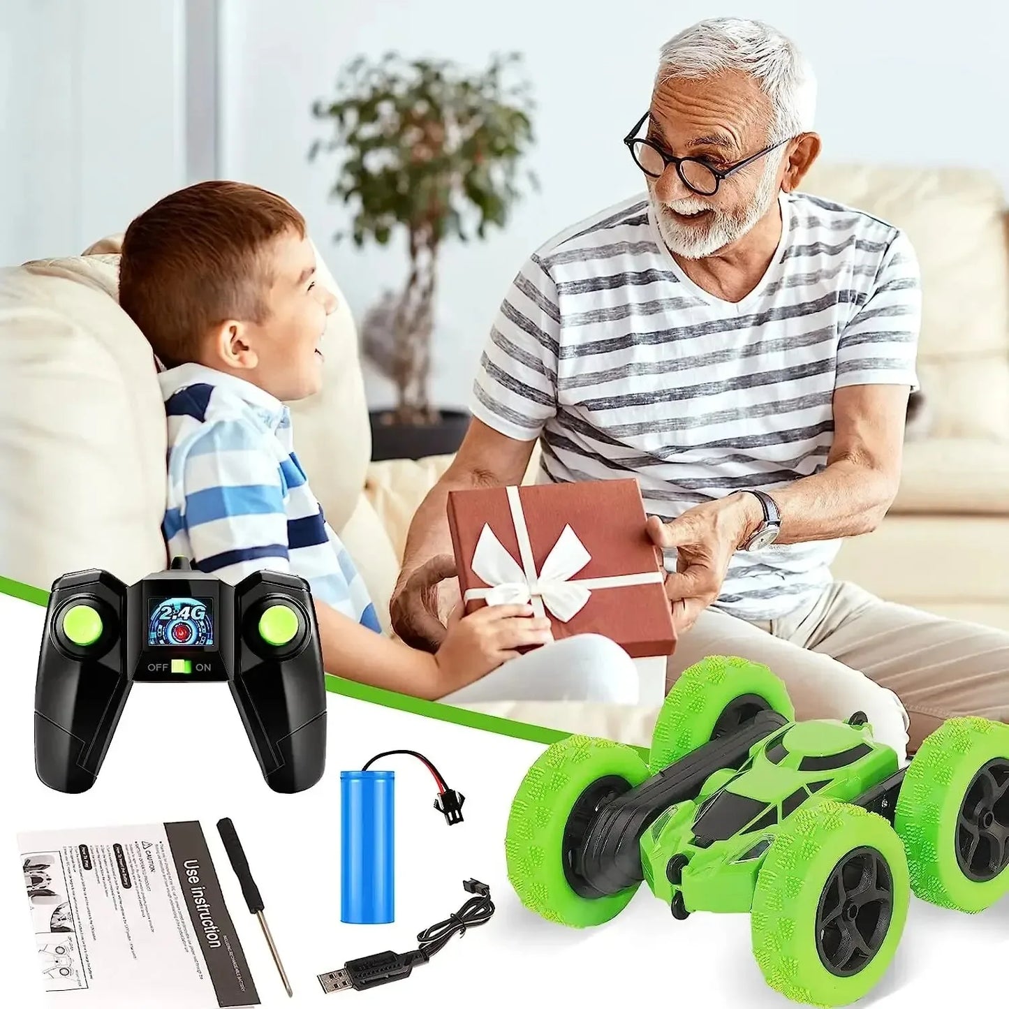 RC Stunt Car - Double-Sided Flip Remote Control Off-Road Car