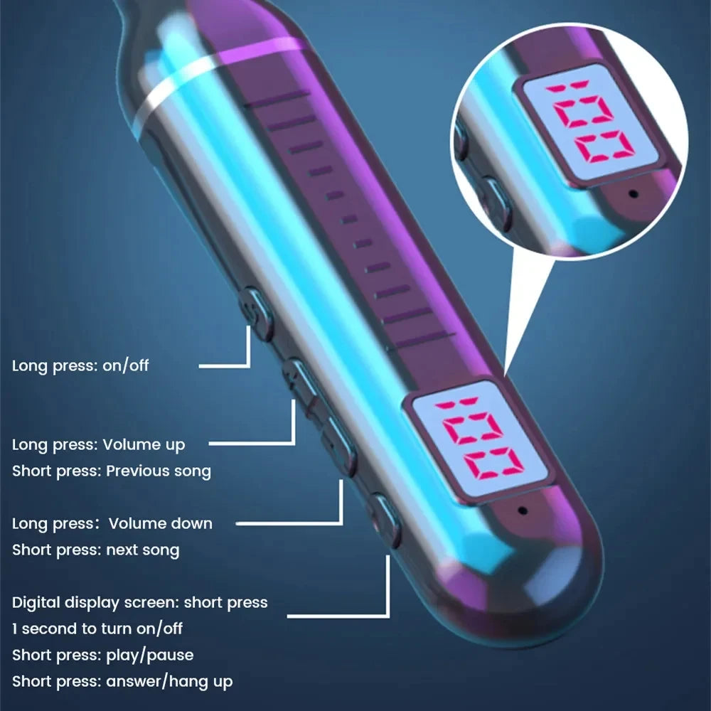 Wireless Neck Strap Headset 5.3 – LED Display Stereo Gaming & Sports Earbuds
