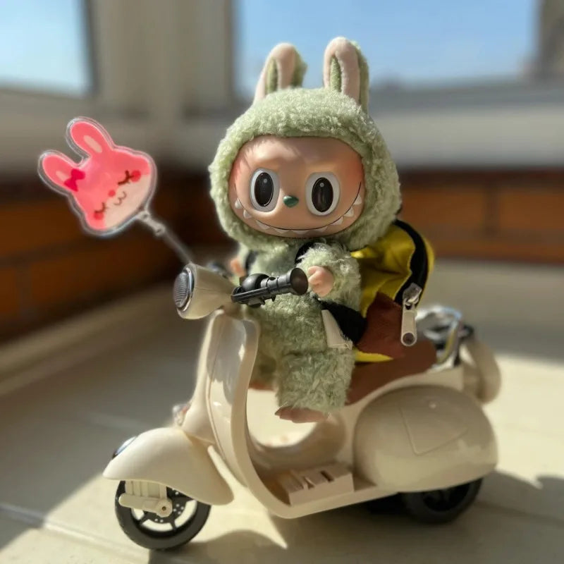 Labubu Mini Electric Motorcycle with Lights & Music – Doll Accessory Gift