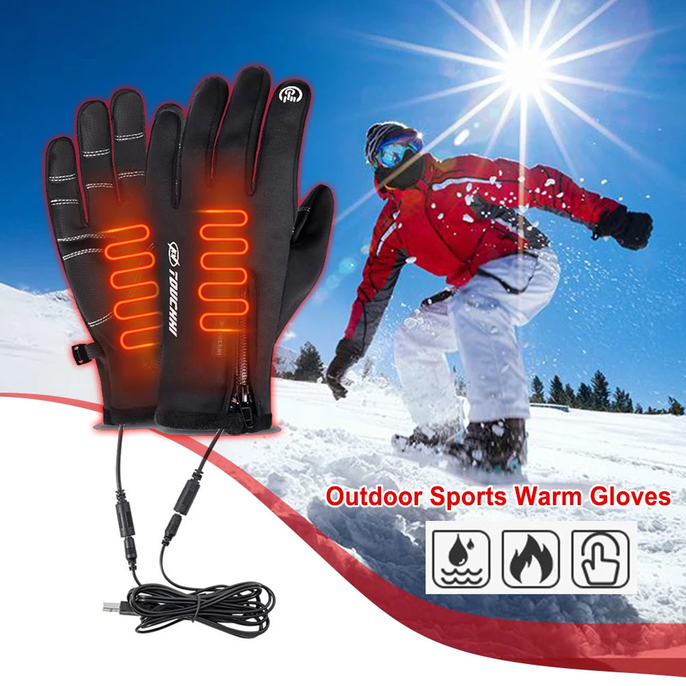 Windproof Rechargeable Touch Screen Winter Gloves