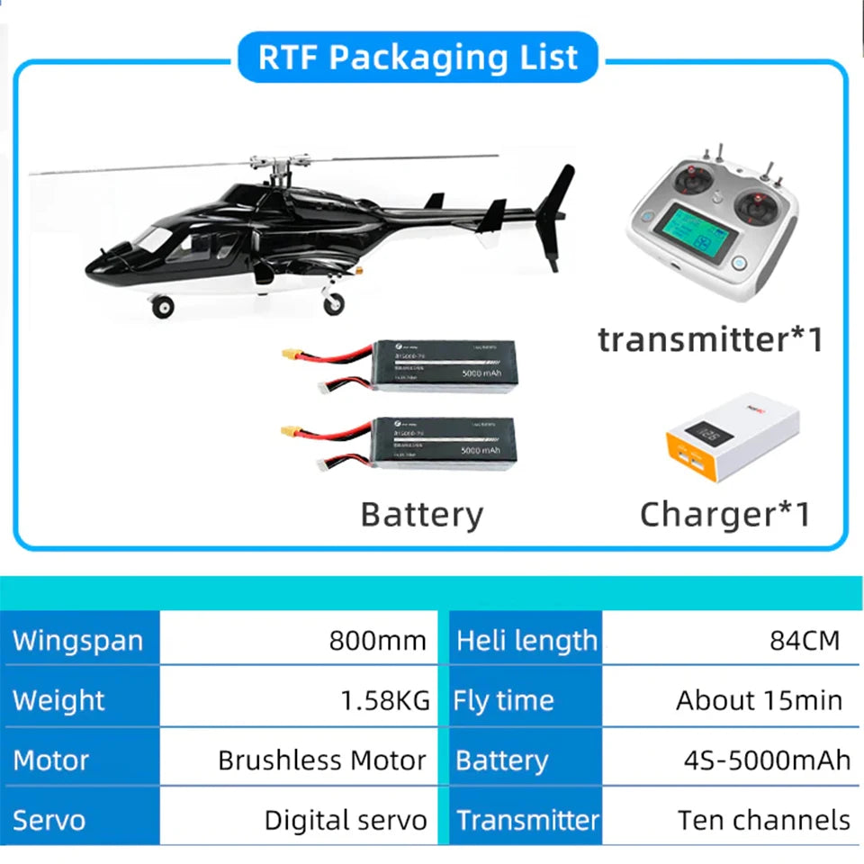 FLY WING Airwolf FW450 V2 6CH RC Helicopter RTF – GPS Flight Control