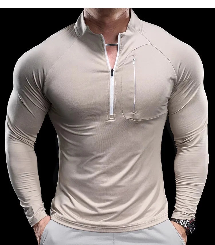 Men's Quick-Dry Long-Sleeve Gym T-Shirt