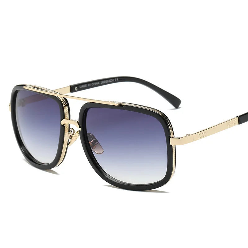 Men’s Vintage Pilot Sunglasses UV400 Gradient Brown Driving Glasses