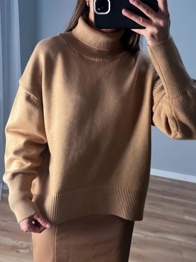 Oversized Turtleneck Sweater for Women