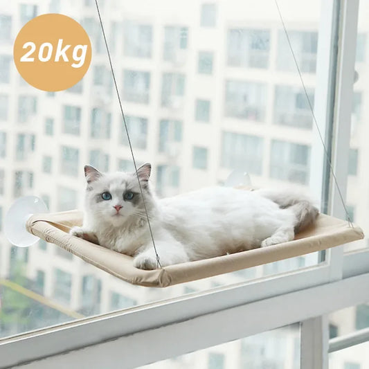 Heavy-Duty Window Cat Hammock | 20KG Capacity Sunlit Hanging Bed