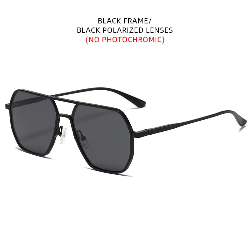 Luxury Photochromic Polarized Sunglasses for Men and Women UV400 Metal Frame