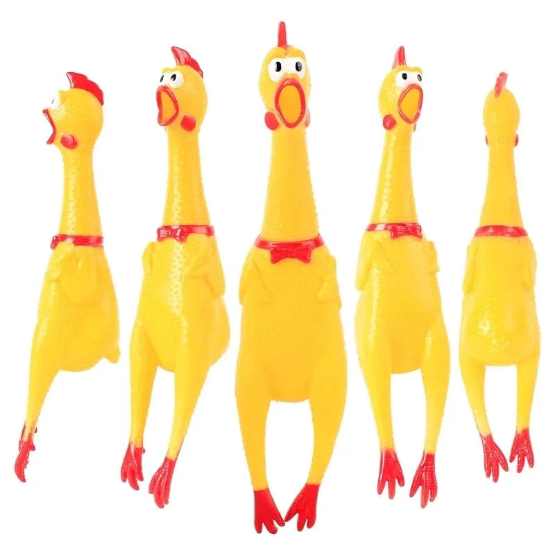 Squeaky Screaming Chicken Dog Chew Toy