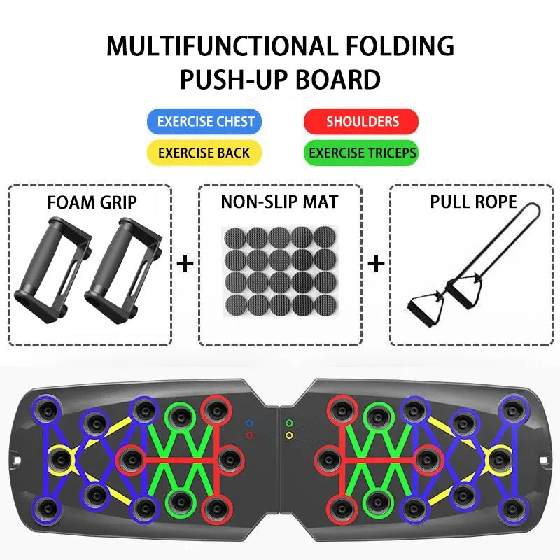 Foldable Multifunctional Push-Up Board: Total Body Workout Tool