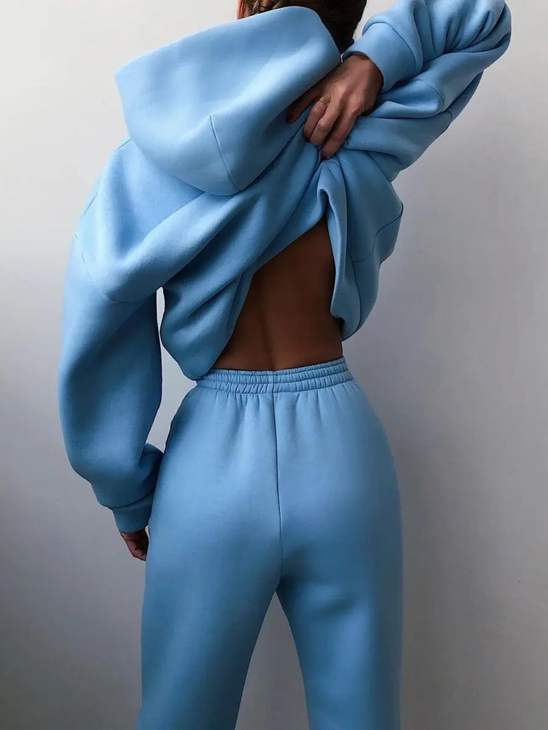 Casual Long Sleeve Hoodie & Pants