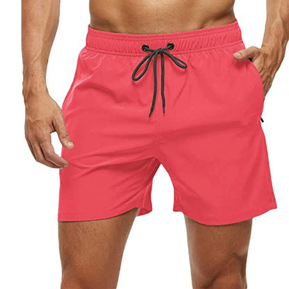 Men’s Quick Dry Swim Trunks with Zipper Pockets and Mesh Lining