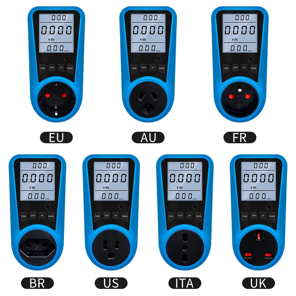 Multi-Plug Digital Power Meter – Voltage, Watt & Energy Tester (AC 230V)