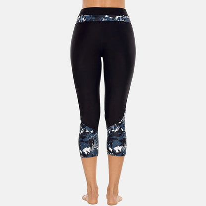 High Waisted Floral Swim Pants for Women – Printed Swim Leggings