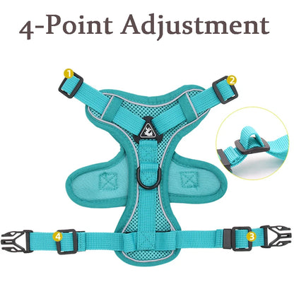 Adjustable Reflective No-Pull Dog Harness & Leash Set for Small Pets