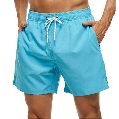 Men’s Quick Dry Swim Trunks with Zipper Pockets and Mesh Lining