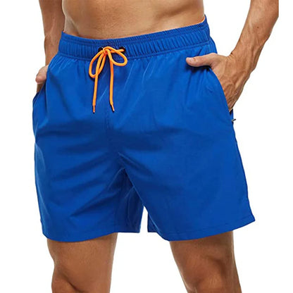 Men’s Quick Dry Swim Trunks with Zipper Pockets and Mesh Lining