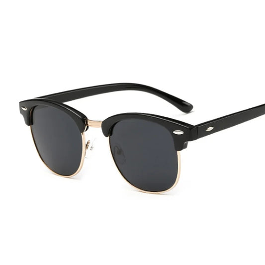 Vintage Polarized Semi-Rimless Sunglasses for Women