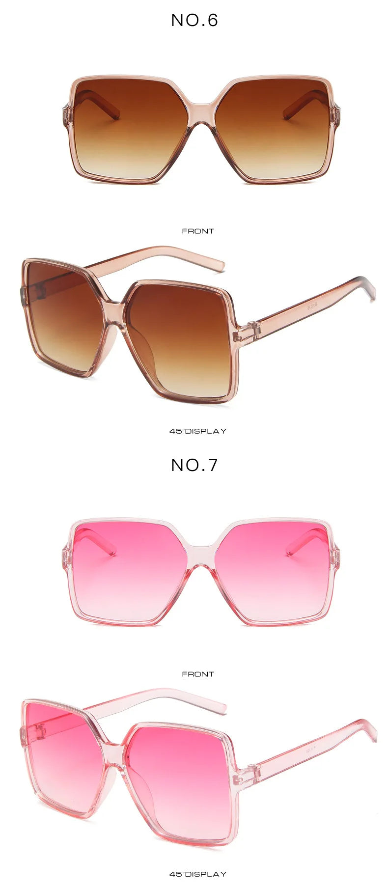 Oversized Square Sunglasses for Women