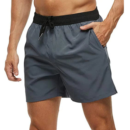 Men’s Quick Dry Swim Trunks with Zipper Pockets and Mesh Lining