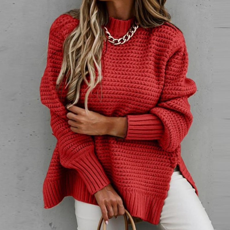 Women’s High Collar Thick Knit Sweater