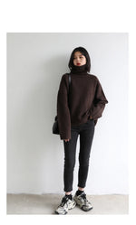 CHIC VEN Korean Women's Loose Turtleneck Sweater