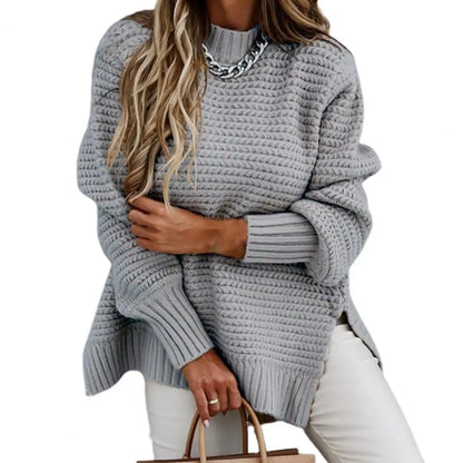 Women’s High Collar Thick Knit Sweater