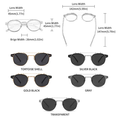 Gothic Steampunk Polarized Sunglasses with Double Layer Removable Lens