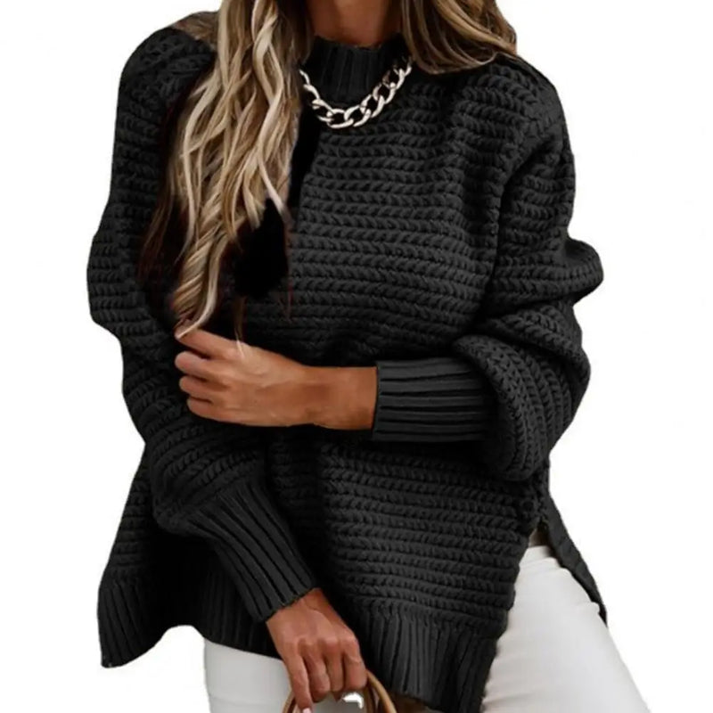 Women’s High Collar Thick Knit Sweater