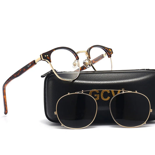 Gothic Steampunk Polarized Sunglasses with Double Layer Removable Lens