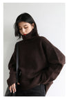 CHIC VEN Korean Women's Loose Turtleneck Sweater