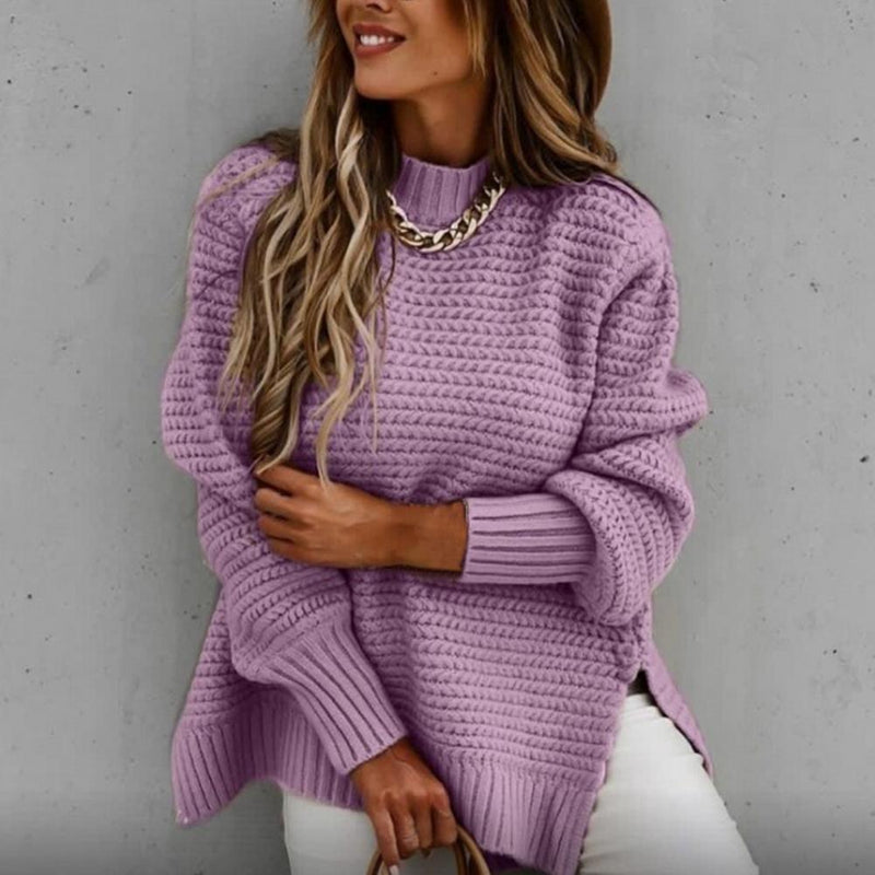 Women’s High Collar Thick Knit Sweater