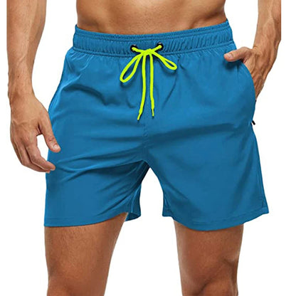 Men’s Quick Dry Swim Trunks with Zipper Pockets and Mesh Lining