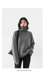 CHIC VEN Korean Women's Loose Turtleneck Sweater