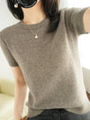 Women’s Short-Sleeved Knit O-Neck T-Shirt