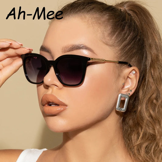 Classic Vintage Square Sunglasses for Men and Women with Alloy Frame