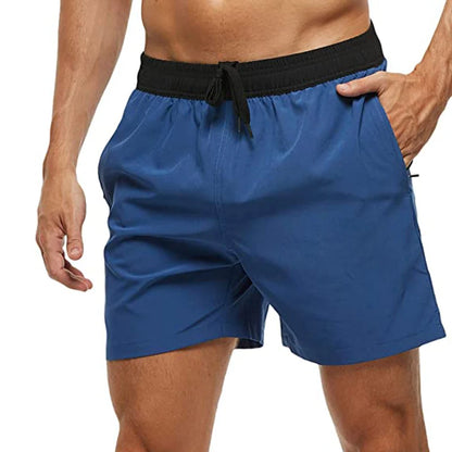 Men’s Quick Dry Swim Trunks with Zipper Pockets and Mesh Lining