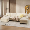 Convertible U-Shaped Modular Sofa Set with Double Chaise