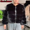 Women's High-Quality Faux Fox Fur Coat