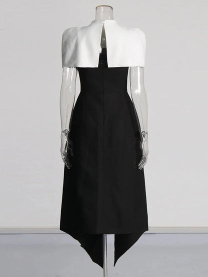 Women's Elegant Sleeveless Pleated Evening Maxi Dress – Colorblock