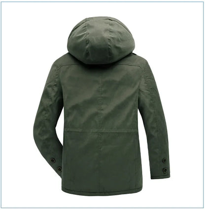 Thickened Multi-Pocket Mid-Length Casual Coat