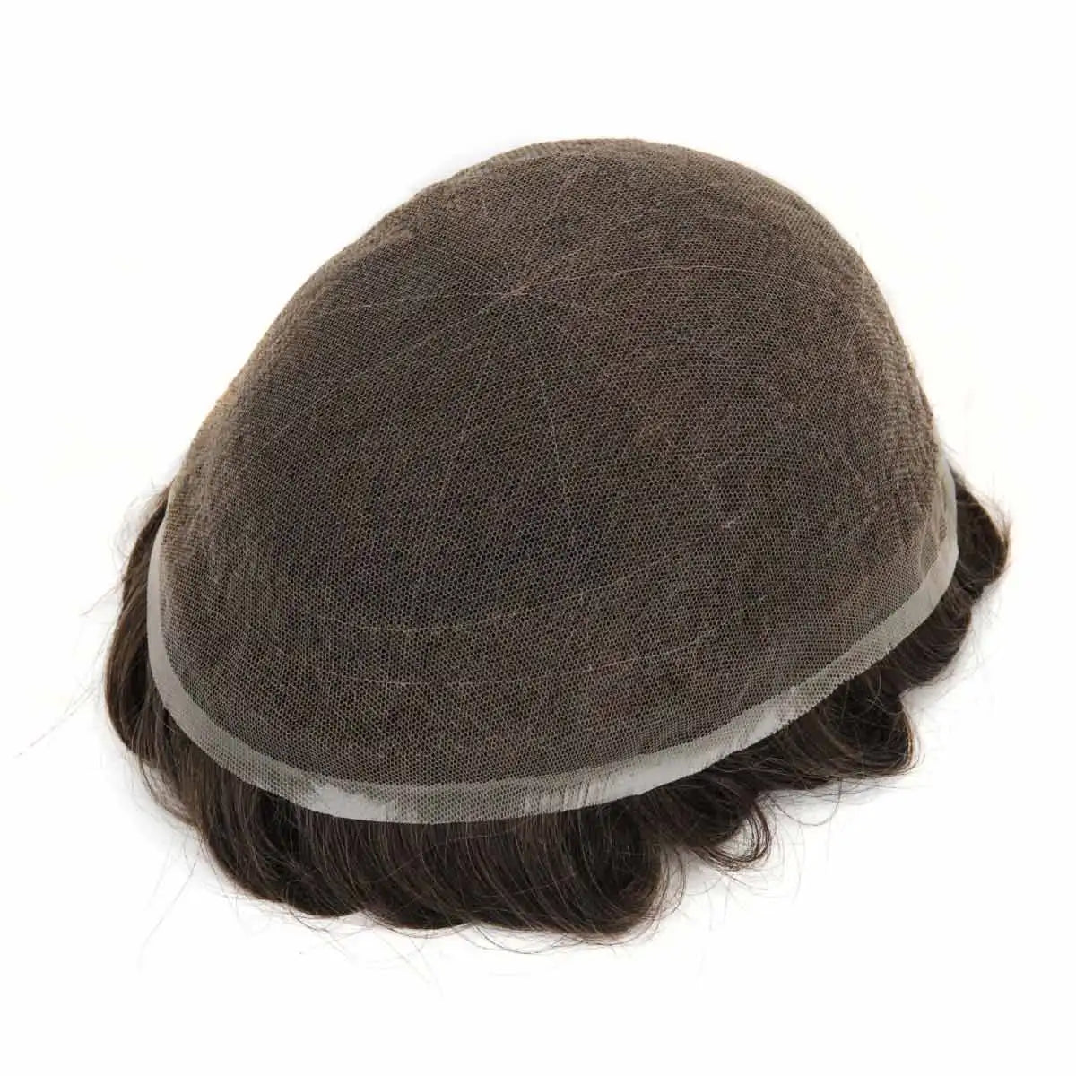 Topunique Full Swiss Lace Men’s Toupee – 90% Light to Medium Light Density
