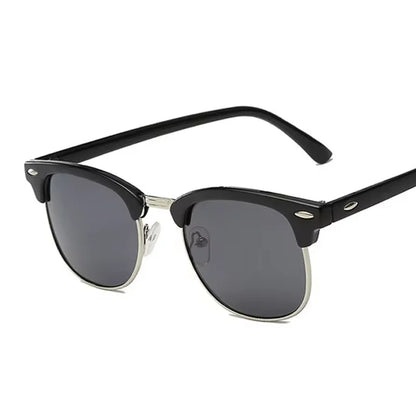 Vintage Polarized Semi-Rimless Sunglasses for Women
