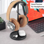 Sturdy Curved Headphone Stand with Storage Tray