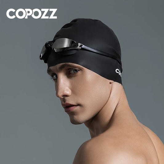 Copozz Silicone Swimming Cap for Men and Women, Waterproof