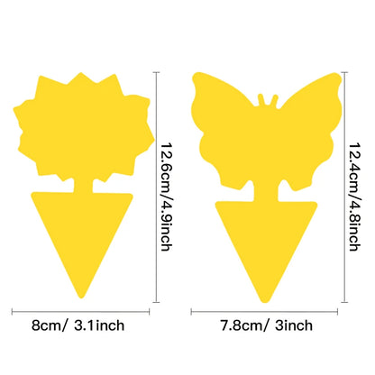 Double-Sided Yellow Sticky Insect Trap Butterfly Sunflower Shape Pest Control