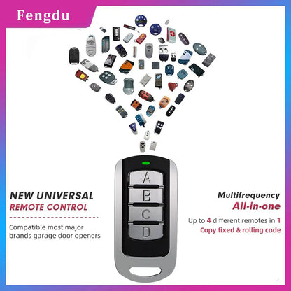 Universal Garage Remote – 4-in-1 Multi-Frequency Gate Key Fob (280–868MHz)