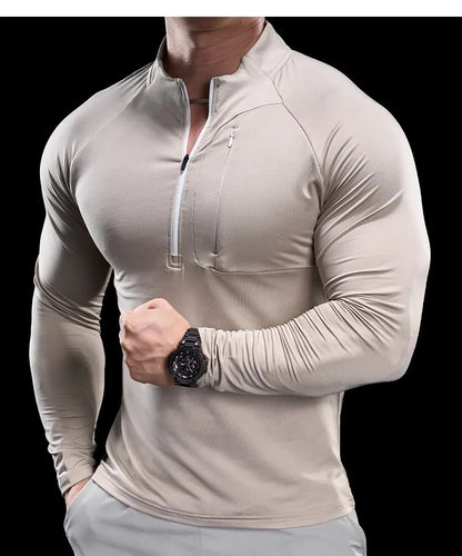 Men's Quick-Dry Long-Sleeve Gym T-Shirt