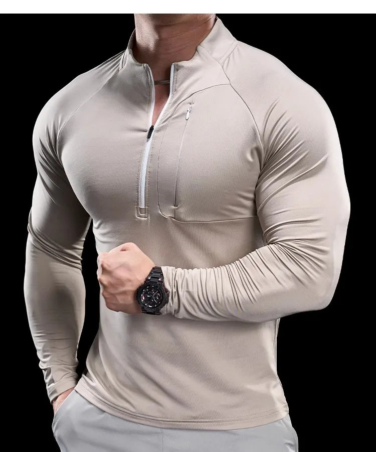 Men's Quick-Dry Long-Sleeve Gym T-Shirt