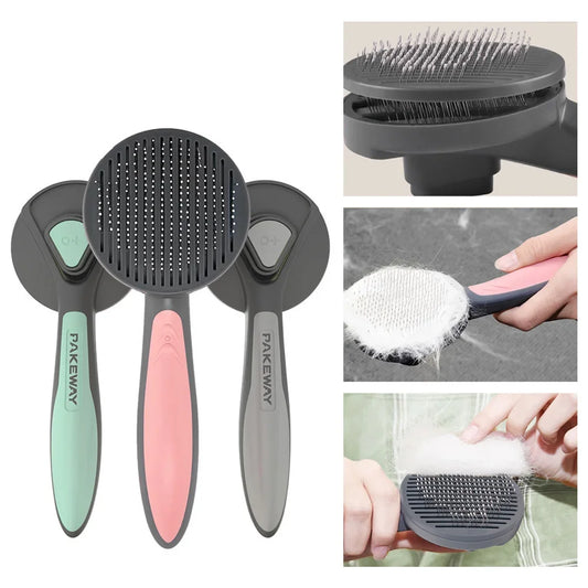 Self-Cleaning Pet Grooming Brush for Dogs & Cats