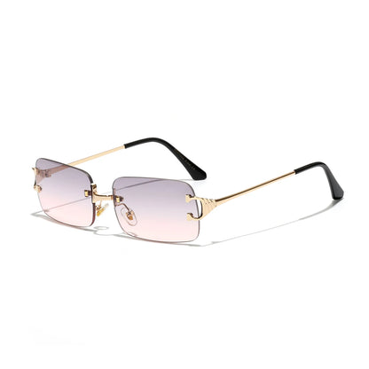 Ruiao 2025 Rimless UV400 Sunglasses – Unisex Designer Square Shades